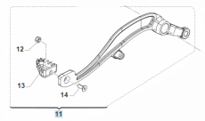 Bremspedal hinten 450/530 MY22, # 69450