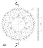 Kettenrad Supersprox Alu/blau 520 für TM moto