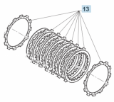 Kupplungsscheibe 141-E7G02-00 2T/4T FCC, 3.00; # F35589.